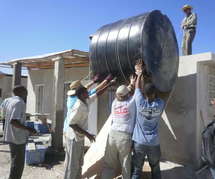 The water tank will supply water to the clinic and restrooms