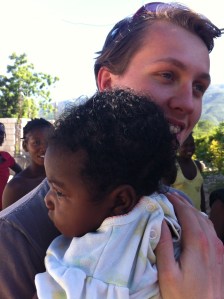 We went on a walk through the village and came across a family that had three new babies all under 2 months old. Jonathan scooped up one of them for some sweet baby lovin'  