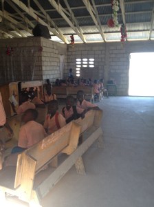 Students waiting for school to start