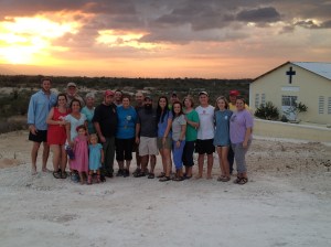 The Crystal Springs team in front of our church at sunset