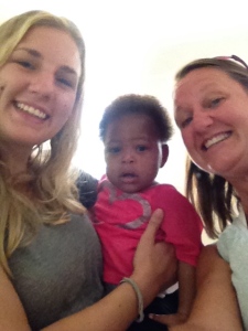 Katelyn and Mickie with Sweet Betsy when we went down to Belle Anse to visit