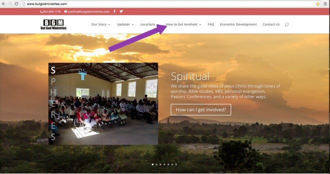 Go to the But God Ministries home page and click How to Get Involved