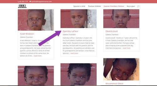 Click on the link for each child to read a bit more about him or her. There is a link on each page that you can click to take you to the sponsorship form. The link says 