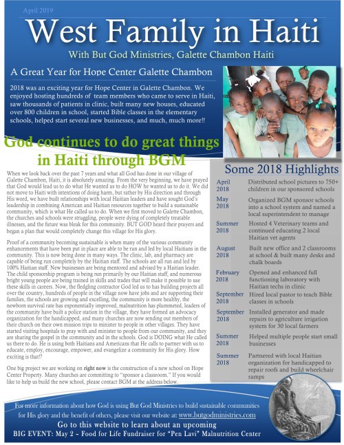 Newsletter April 2019